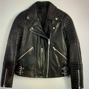 DISO! All Saints Estella Leather Biker Jacket - US 12,14,10 / OR TRADE